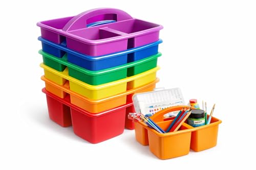 Boîtes de rangement empilables plastique écoles bureaux lot de 6 - 2