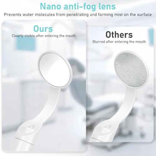 Flintronic Mundspiegel mit LED-Licht, Antibeschlag Dentalspiegel mit 2 Beleuchtungsmodi, Oral Dental Mirror, Mund Zahn Inspektion Spiegel, Aufladbar USB LED Zahnpflegespiegel, für Zahnpflege Ärzte
