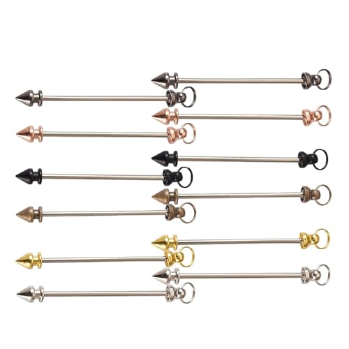ZEXKENS 12Pieces Beadable Keychain Rod for Craft Enthusiasts and Personalizing Creation Beaded Blanking Keychain Rod Set