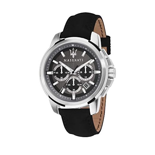 Maserati Reloj para Hombre, Colección Successo, Movimiento de Cuarzo, cronógrafo, en Acero y Cuero - R8871621006