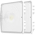 CINOTON 40W LED Canopy Lights UL Listed, 100-277V Commercial Canopy Lights Outdoor IP65 Waterproof, 5600LM for Gas Station Garage Warehouse Shop Carport Industrial, 9.5"x9.5" 5000K Daylight 2Pack