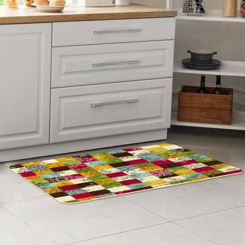 Alfombra absorbente para cocina y cuarto de lavado con estampado floral moderno de color 7