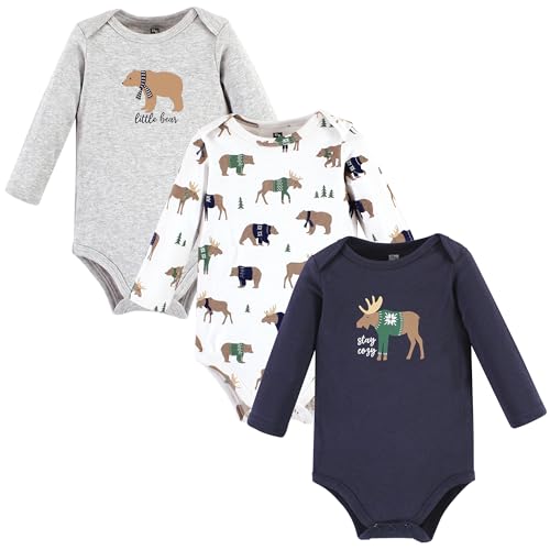 Image of Hudson Baby unisex-baby Cotton Long-sleeve Bodysuits