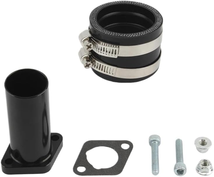 Motorcycle CNC 35mm Intake Manifold Carburetor Adapter Set Engine Connector for 21-30MM VM Carburetor Motocross Compatible with Automotive Motorcycle Parts(Black)