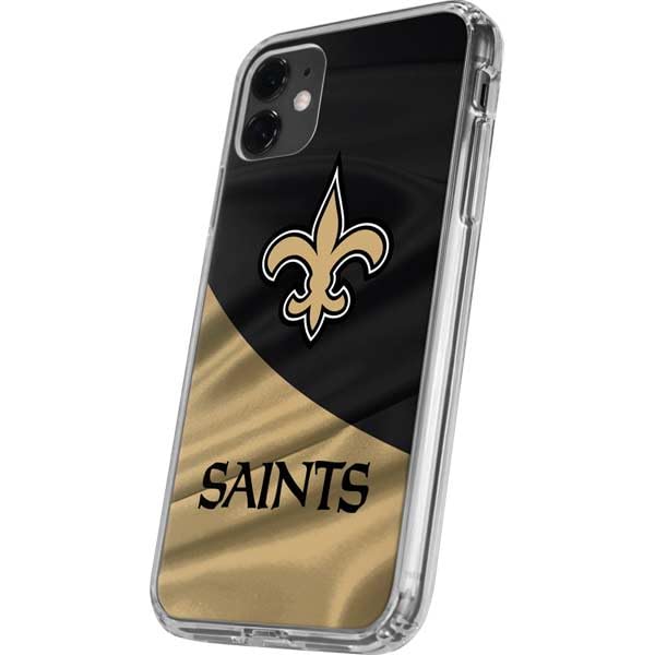 Skinit Clear Phone Case Compatible with iPhone 11 - Officially Licensed NFL New Orleans Saints Design