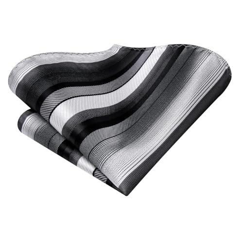 Image of Hi-Tie 70 inches Ties for Men Silk Extra Long Necktie and Pocket Square Cufflinks Set Men Big and Tall Tie Business