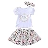 Borlai Zus Bijpassende Kleding Baby Meisjes Grote Kleine Zus Bijpassende Bloemen Kleding Set, 3 stks/set, Wit/korte mouw…