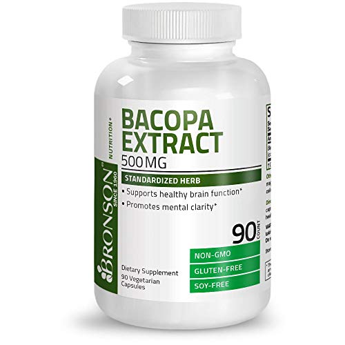 Bronson Bacopa Monnieri Extract 500 Mg - Promotes Mental Clarity And Brain Function - Non Gmo, 90 Vegetarian Capsules #TOP5