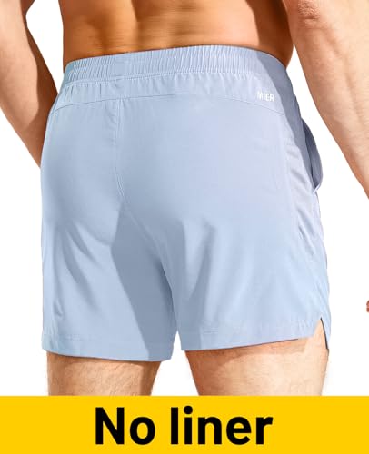 Image of MIER Men's Workout Running Shorts Lightweight Active 5 Inches Shorts with Pockets, Quick Dry, Breathable