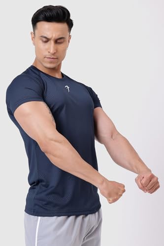 Image of FUAARK Grain Men's Slim Fit Heavyweight Stretchable Raglan Sleeves Gym & Workout Tshirt