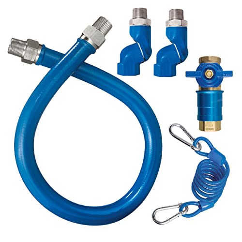 Dormont - 1675KITCF2S48-3/4 in by 48 in Blue Hose Swivel Max Gas Hose Connector Kit