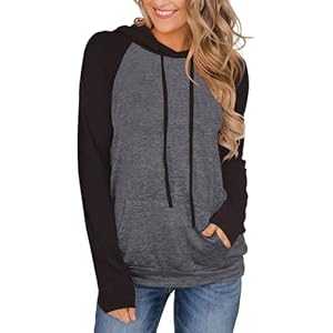 Women’s Long Sleeve Hoodies Tops Lightweight Hooded Sweatshirts Pullover Casual Tunic Shirts with Pocket