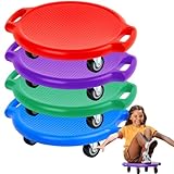 Soulchen 4 Pcs Manual Sports Scooter Board with Handles, Sitting Scooter Board with...