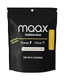 Maax Caffeine Energy Gum | Focus Gum | 125mg of caffeine per piece | Tropical Mango | 40 pieces per bag