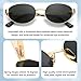 Dollger Trendy Polarized Oval Sunglasses for Women Men Retro Y2k Small Oval Gold Frame Shades Black