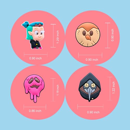 Zanerolan 20PCS The Owl House Shoe Decoration Charms for Clog, Cartoon Owl Charms Accessories for Teens Kids Boy Girl Party Favor, Non-Precious Metal, No Gemstone, Black