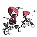 BOOWAY Baby Tricycle, 6-in-1 Kids Stroller Tricycle with Adjustable Push Handle, Removable Canopy, Safety Harness for 6 Months - 5 Year Old