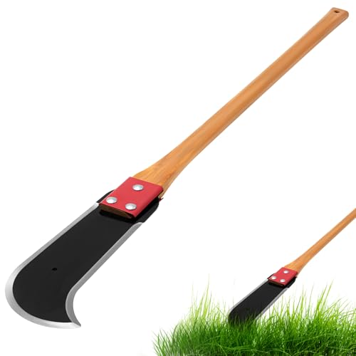 Lanties 1 Pcs Bush Axe Ditch Bank Blade with Wood Handle Bushcraft Axe Branch Garden Tool 16-inch Head with 40-inch Handle for Garden Yard
