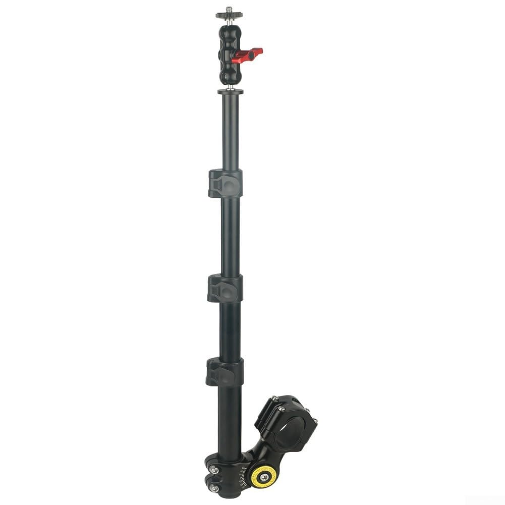 Kit per selfie, in lega, per manubrio bici, rotazione a 360° | Lega di alluminio CNC, rotazione a 360 gradi, forte resistenza al vento, stabilità robusta, adatta a barre rotonde