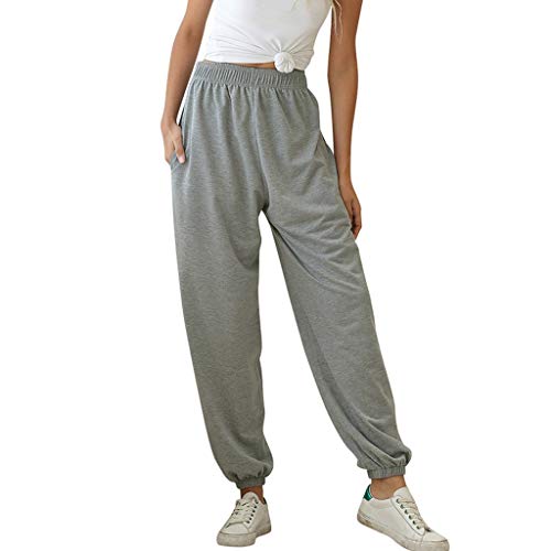Pantalon de survêtement uni gris XXL pour bouger sans serrer grâce aux grandes poches