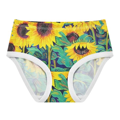 Cotton Girls Underwear Toddler Sunflowers Field Oil Paintings Little Girl Panties Aesthetic Briefs Undies Kids 2t