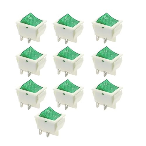 Interruptor basculante KCD4 de 4 pines bicolor verde y rojo para control de corriente