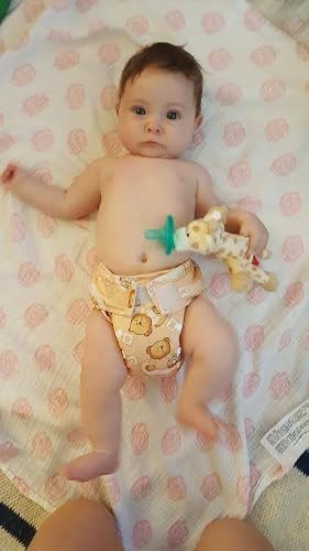 Kawaii Baby Newborn Pure & Natural Pocket Cloth Diaper For 6-22 Lbs, Waterproof Adjustable Washable Cloth Diapers - Pack Of 12 #TOP4