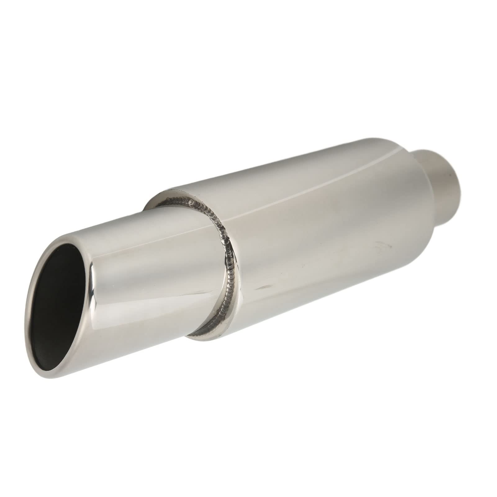Tbest Silenciador universal de escape de coche, reemplazo de manguera de silenciador de escape de acero inoxidable, tono profundo para automóviles