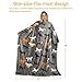 Catalonia Taupe Horse Wearable Blanket with Sleeves and Pocket, Soft Comfy Fleece Snuggy Wrap Throws Blanket Robe for Women and Men