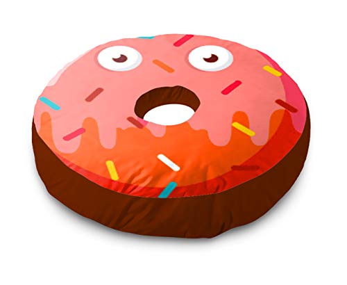 Image of Kesar Enterprises Donut /Doughnut Cushion /Pillow | Velvet Fabric|Birthday Gifts | Soft Toys | Suitable for Wheelchair, Car Seat, Home or Office for Kids Cushion | Size 14x14 inches