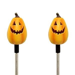 Unique Gadgets & Toys Solar Powered Tall Pumpkin Garden Stake Landscape Color Change Lights (Set of 2)
