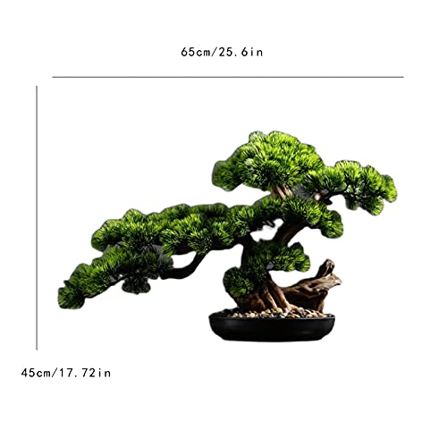 Artificial Bonsai Tree 17 Inches Artificial Bonsai Pine Tree，Realistic Fake Plant Decoration, Potted Artificial House Plants, For Desktop Display， Zen Garden Décor Desktop Display Fake Plant Greenery #TOP1