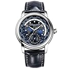 Frederique Constant Men's FC718NWM4H6 Worldtimer Automatic Watch With Blue Leather Band