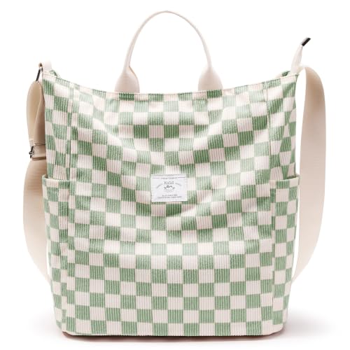Image of KALIDI Corduroy Tote Bag, Large Slouchy Hobo Messenger Crossbody Bag
