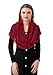 PAMOR Infinity Chapel Veil Floral Latin Mass Head Covering Lace Scarf Mantilla Veils for Church (Burgundy)