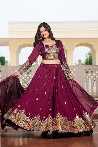 Lehenga Choli bordado para invitadas de bodas temáticas 3
