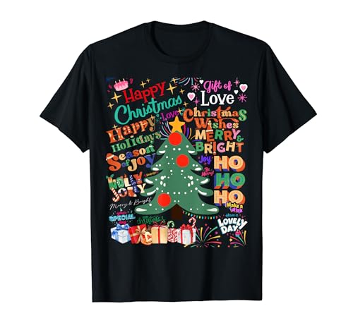 Happy Christmas, Love, Joy, Text, Costume Santa , Funny Tee Camiseta