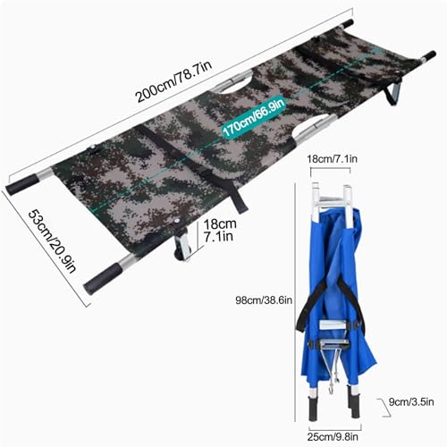 Genérico Camilla Multifuncional Plegable con Ruedas - Diseño Ligero de Aluminio, asa Antideslizante para facilitar el traslado de Pacientes en estadios y ambulancias - Equipo médico de Emergencia por