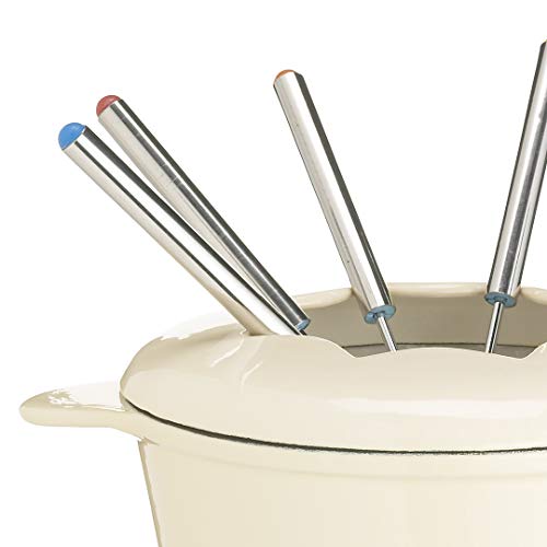 Kitchen Craft Master Class Cast Iron Enamelled Beige Fondue Set