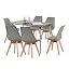Black Table + 6 Grey Chairs