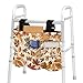 Babrukda Maple Leaves Walker Bag for Folding Wheelchair Walker Storage Bags Large Capacity Basket Rolling Rollator Accessories Storage Carrier Tote for Seniors, Elderly, Handicap