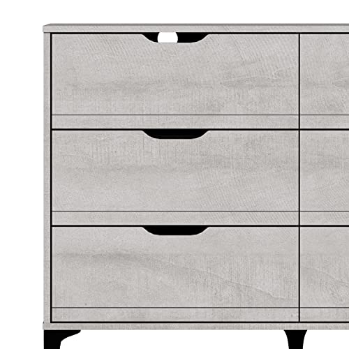 Galano Lilay 6 Drawer Dresser - Dressers - Dressers & Chest Of Drawers - Dresser For Bedroom - Dresser Organizer - Tall Dresser - Wood Dresser - Dusty Grey Oak #TOP5