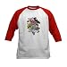 CafePress Transformers 7 Beast Attitude! Baseball Jersey Kids Cotton Baseball Jersey, 3/4 Raglan Sleeve Shirt Red/White