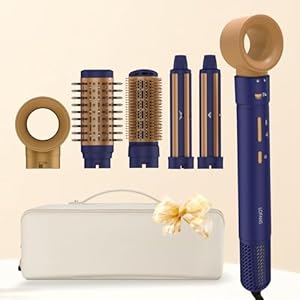 6 in 1 Multi Hot Air Styler Wrap, 110,000 RPM High-Speed Hair Dryer Brush with Auto Wrap Curlers & Blow Dryer Brush, Fast Drying & Frizz-Free Styling, No Heat Damage, Gift for Women
