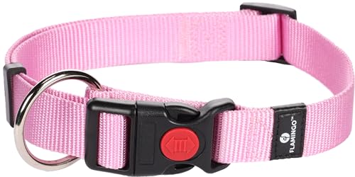 Flamingo - Collare Ziggi Rosa per Cani di Taglia Grande (es. Labrador) L 45-65 cm, 25 mm - Comfort e Stile per il Tuo Cane!