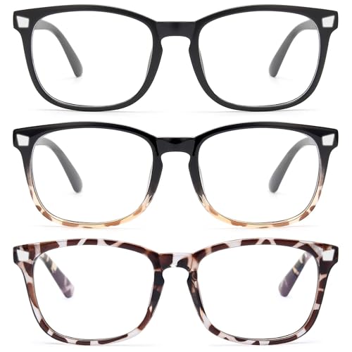 Gaoye Stilvolle Blaulichtbrille für Damen – Computerbrille mit 99% Blaulichtfilter – Leichte TR90-Fassungen – 3er-Pack