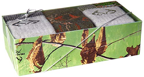 REALTREE Boy's Outdoor Merino Wool Blend Camo Mid Calf Socks Gift Box (3-Pair Pack)2