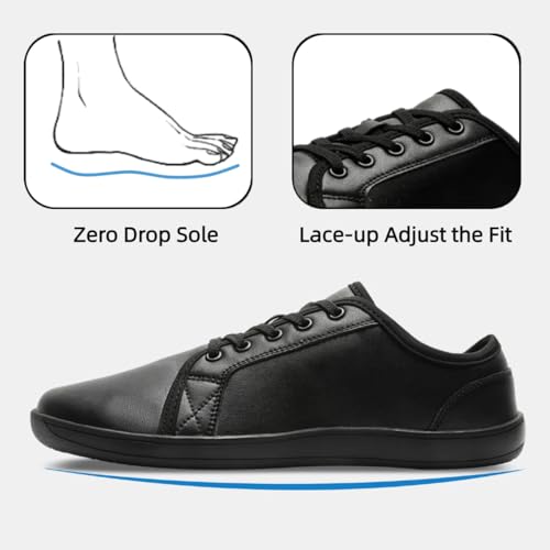 Mens Womens Minimalist Barefoot Sneakers Leather Shoes Wide Toe Box Zero Drop Walking Shoes3
