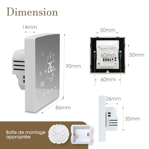 Thermostat Intelligent Beok Tuya pour chauffage par sol Thermostat Intelligent Beok Tuya pour chauffage par sol