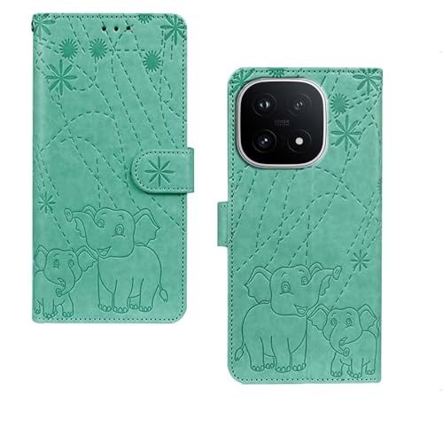 Image of amazon basics iQOO 15 5G Flip Cover | Card Pockets Wallet & Stand | Flip Cover for iQOO 15 5G (Green Elephant)